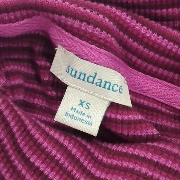Sundance Top Womens‎ XS Fuchsia Striped Turtleneck Boho - Picture 4 of 7